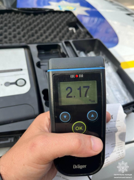 Закарпатця спіймали п'яним за кермом, коли він порушив ПДP