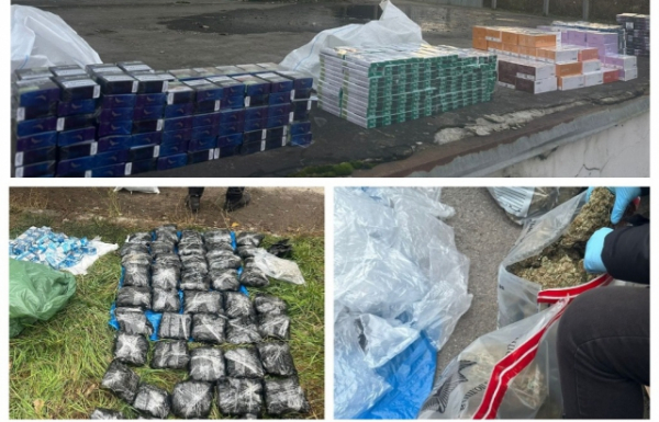 В затриманій на КПП "Тиса" вантажівці виявили 216 блоків сигарет та 14 кг марихуани (ФОТО, ВІДЕО)