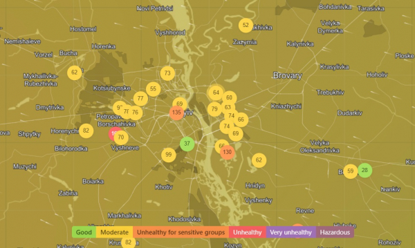 У Києві погіршилося повітря. У КМДА назвали ймовірну причину – мапа